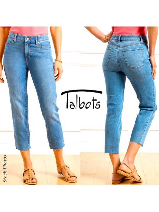 Talbots Denim - TALBOTS Straight Leg Crop Jeans Raw Hem Lenox Wash (6)